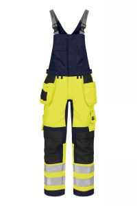 Hi-Vis Craftsman Bib 'n' brace Stretch, Color: 94 yellow/navy